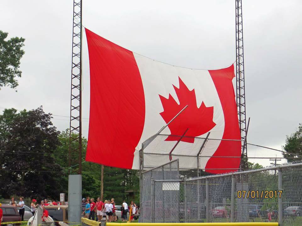 Picture of a giant Canadian Flag