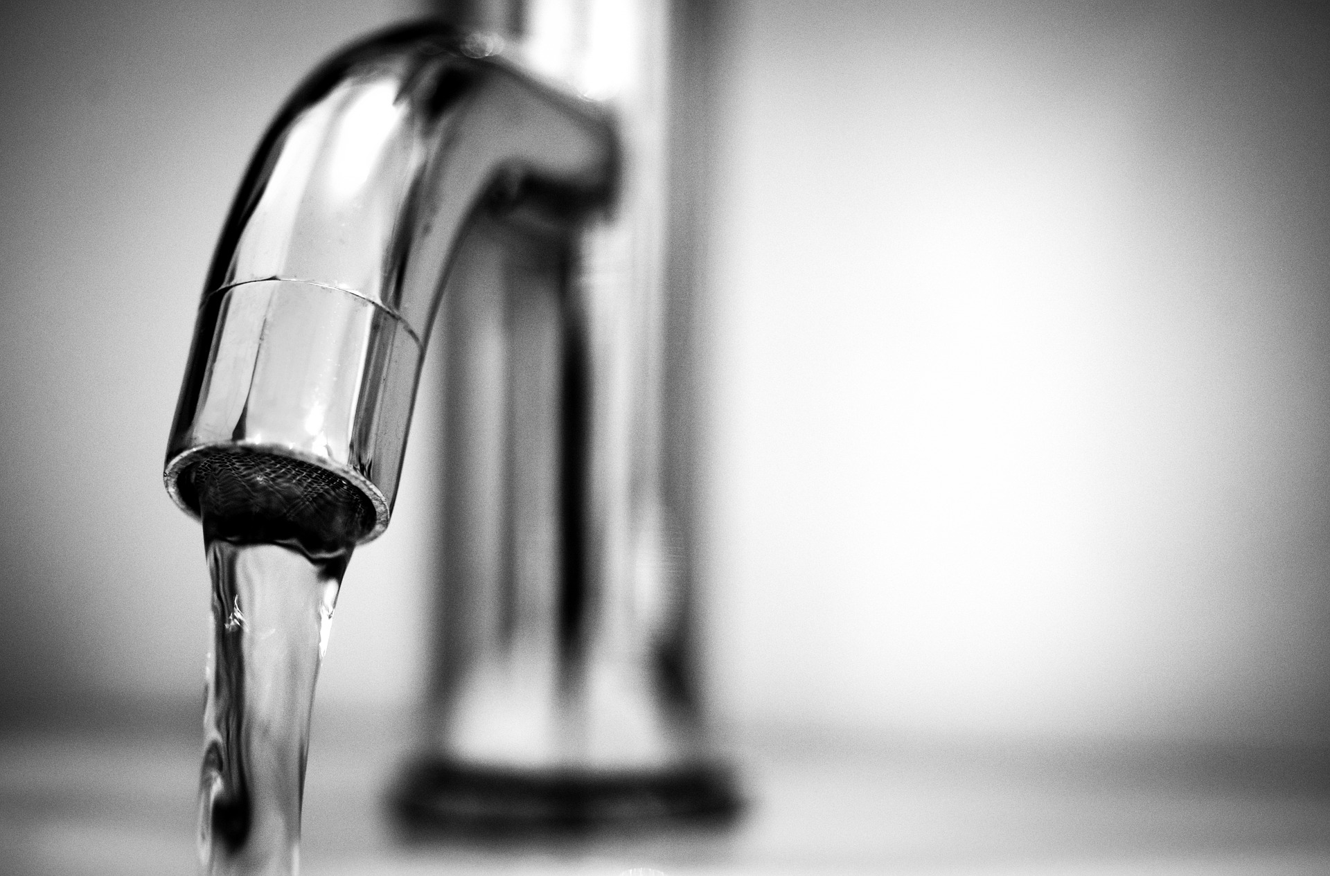 faucet with water running