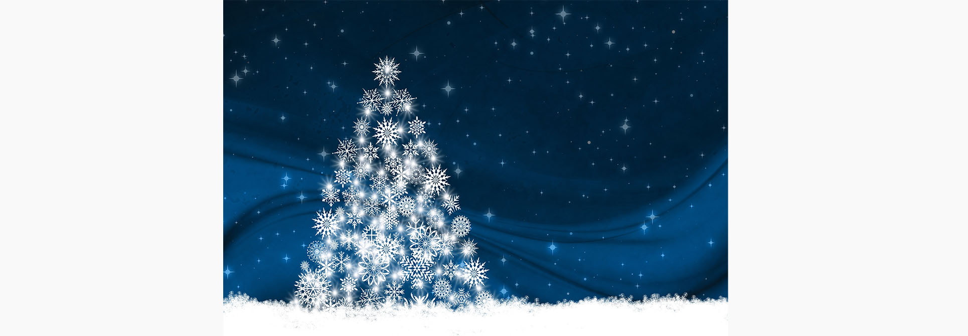 white christmas tree against a dark night sky