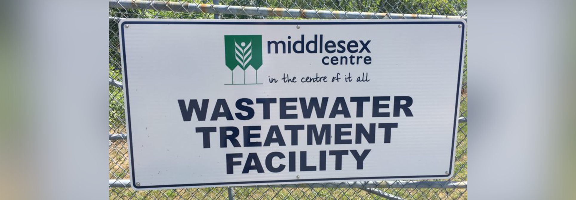 Sign for Middlesex Centre Wastewater Treatment Facility
