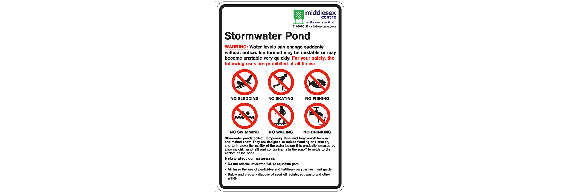 Stormwater Management Pond Signage