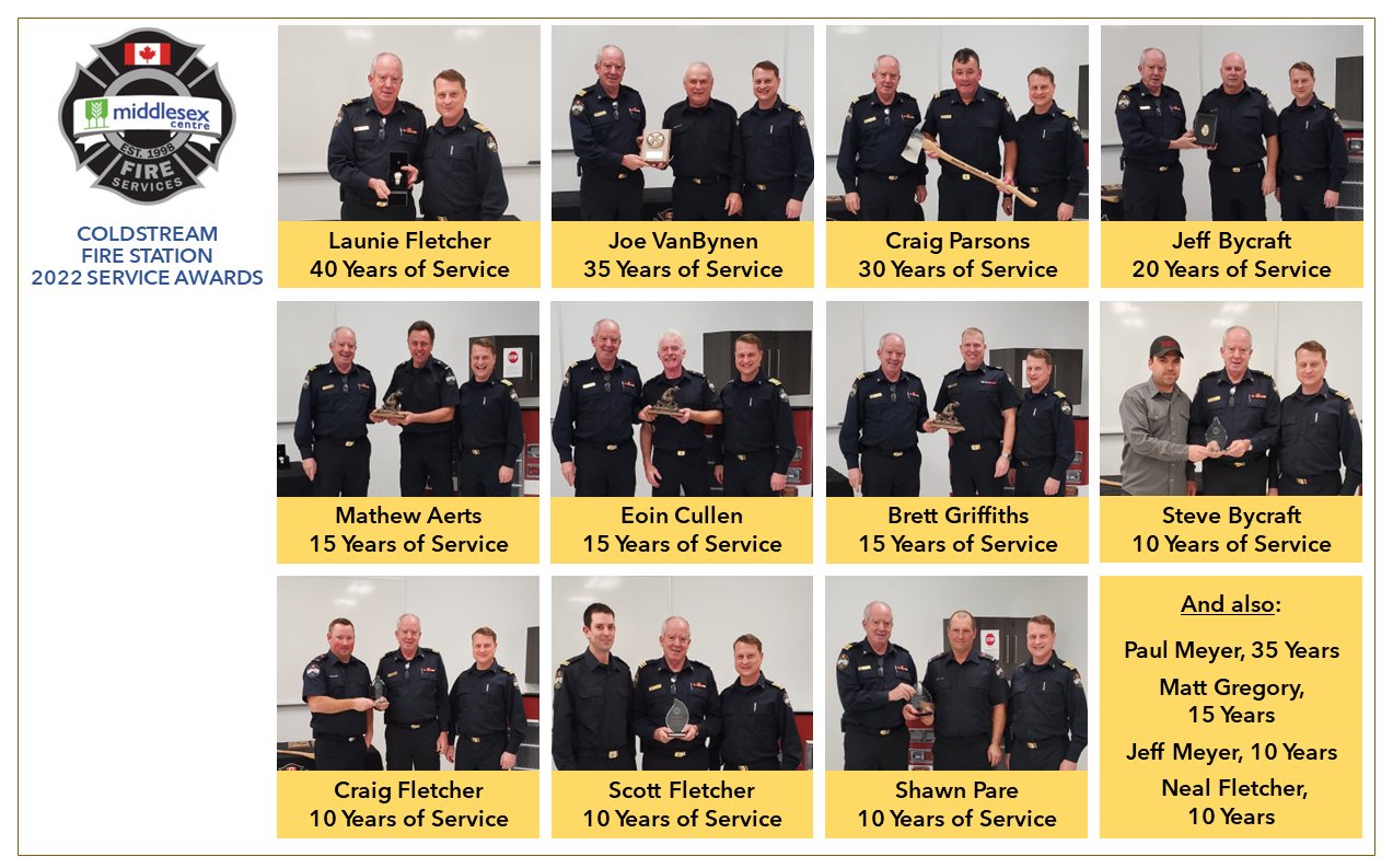 Coldstream Fire Station - Years of Service Awards 2022