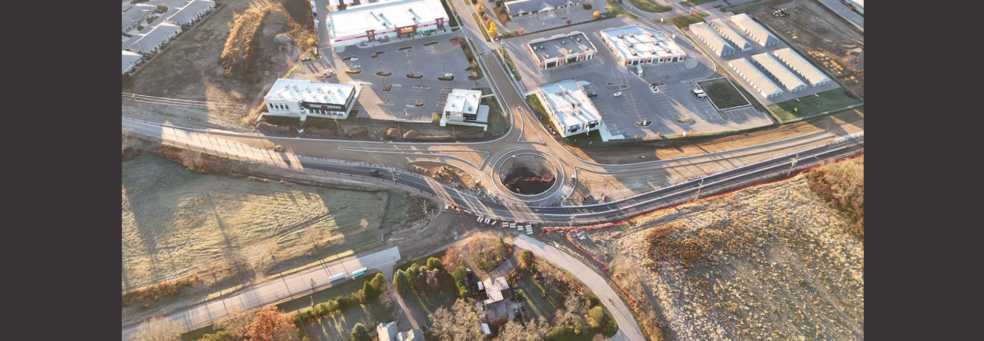 Aerial View Glendon Dr. Roundabout