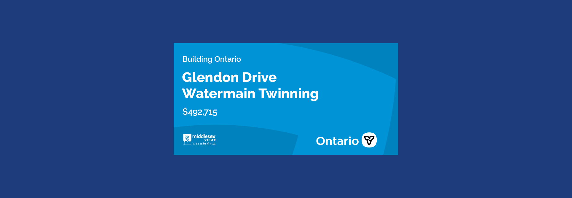 Sign for Glendon Watermain Twinning Project 2025