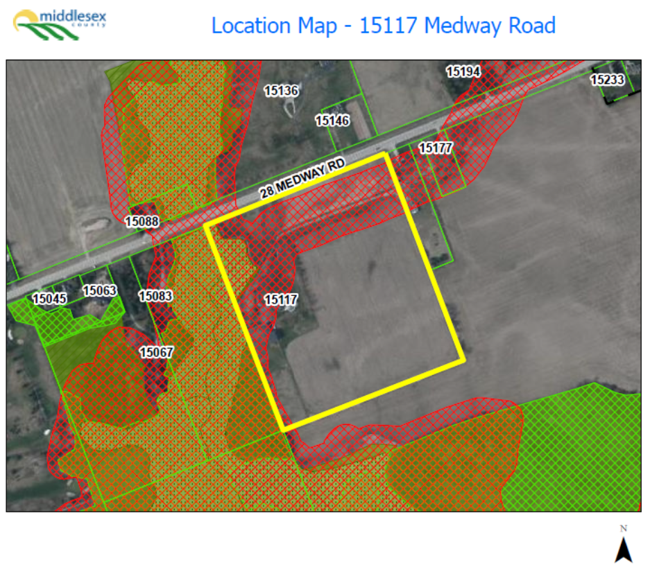 Location Map for 15117 Medway Rd.