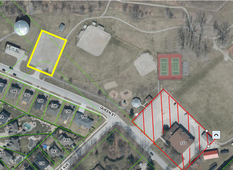 Komoka CC Parking Lot - Map for Repaving 2026