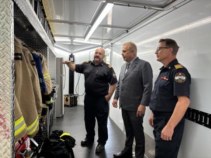 MCFS and MPP Pinsonneault in Decon Trailer