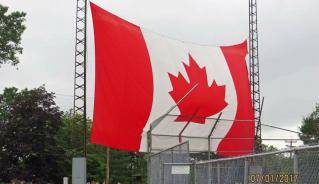 Picture of a giant Canadian Flag