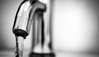 faucet with water running