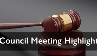 Gavel with words - Council Meeting Highlights