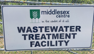 Sign for Middlesex Centre Wastewater Treatment Facility