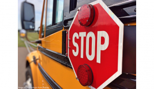 school bus with stop sign