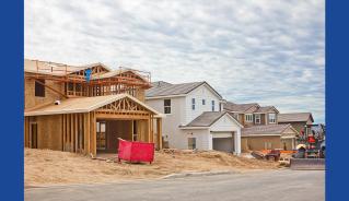 Houses in a subdivision under construction