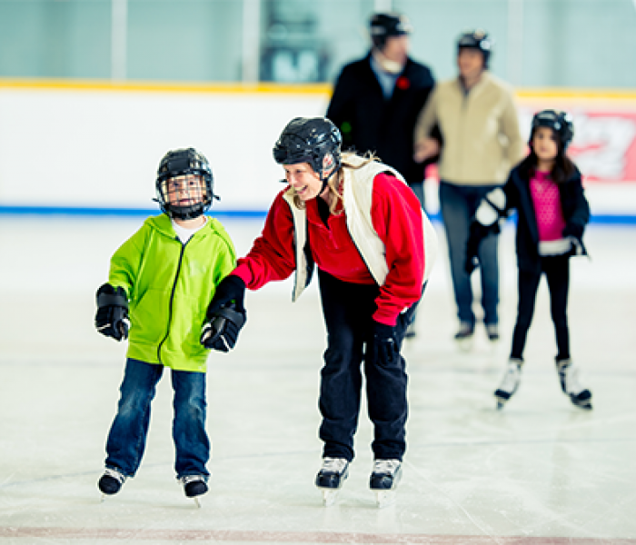 Family Ice Skating at an Arena