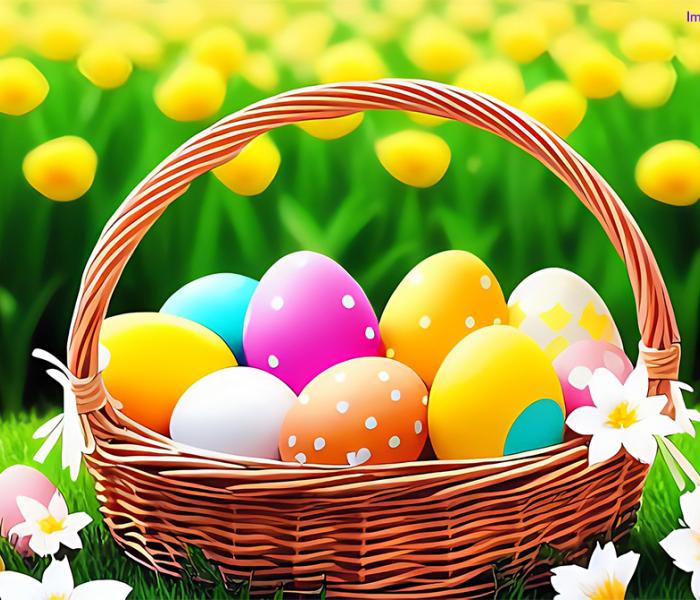 Easter Basket with Eggs
