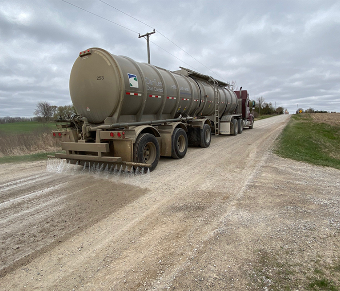 dust control on gravel road