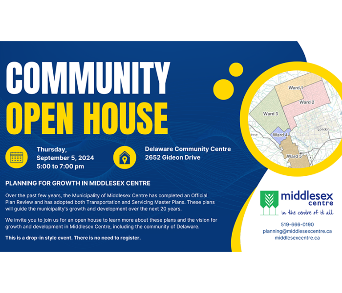 Poster Community Open House Delaware August 2024