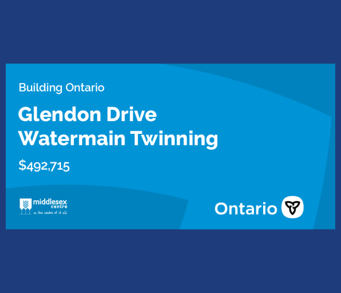 Sign for Glendon Watermain Twinning Project 2025