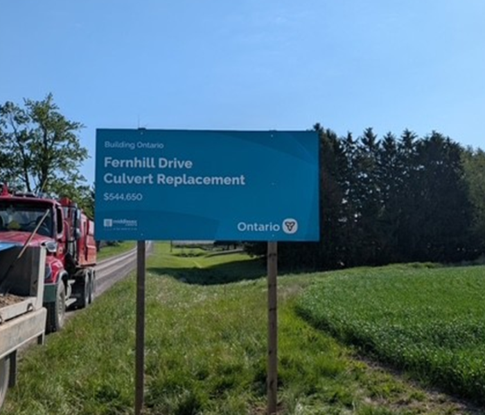 Road Sign - Fernhill Culvert Replacement