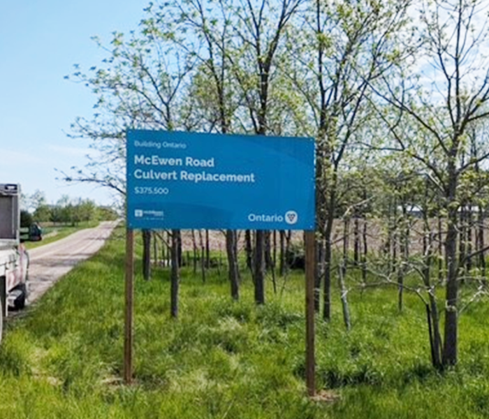 McEwen Rd Culvert Sign